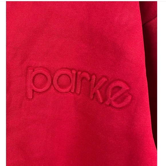 NEW Parke Maroon Red Embossed Mockneck Sweatshirt, S/M - Picture 5 of 5